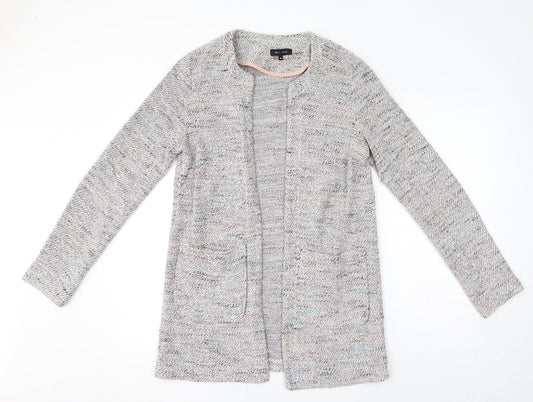 New Look Womens Grey Round Neck Polyester Cardigan Jumper Size 10