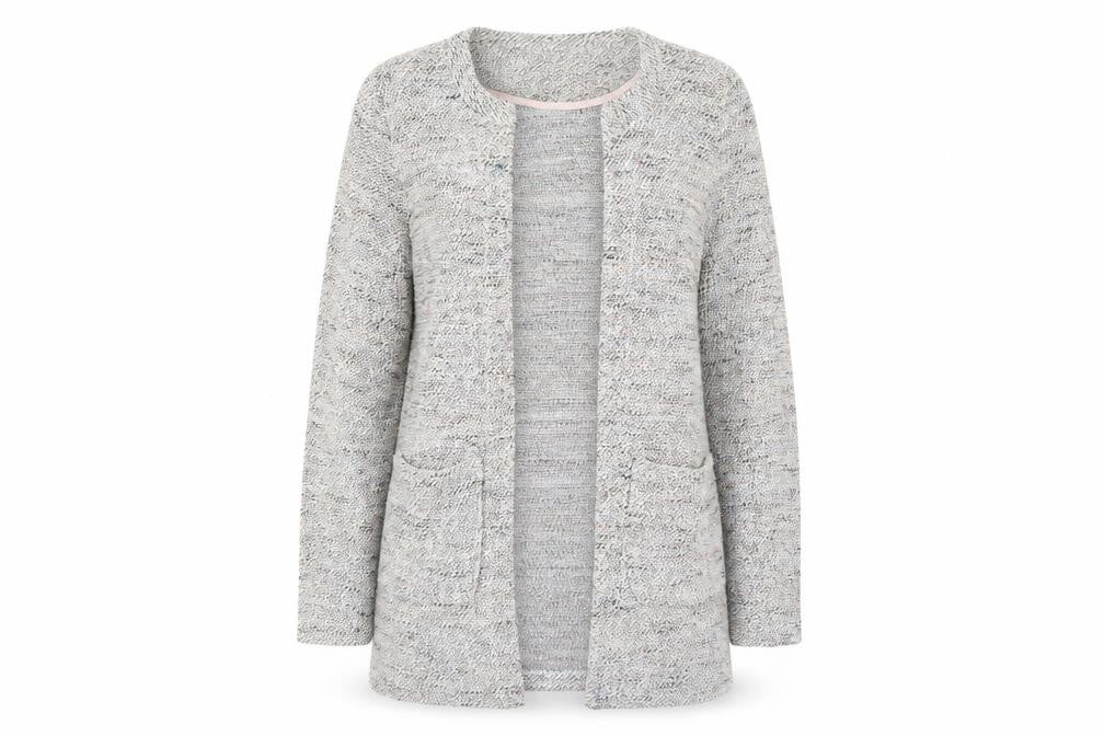New Look Womens Grey Round Neck Polyester Cardigan Jumper Size 10