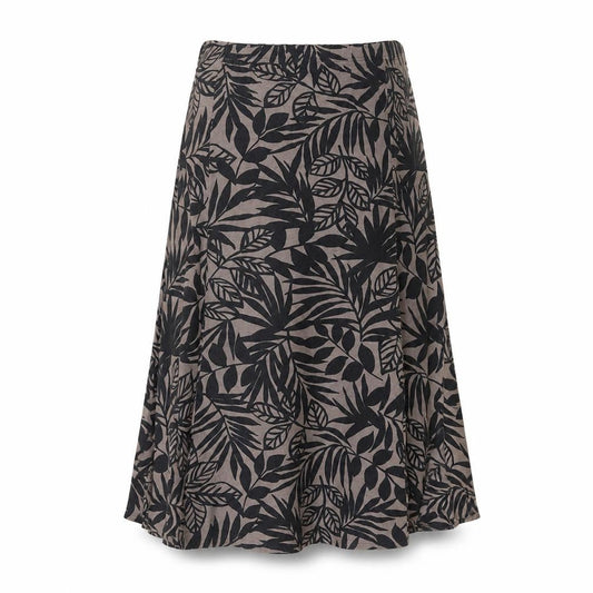 Cotswold Collection Womens Multicoloured Geometric Viscose Swing Skirt Size 2XL - Leaf pattern