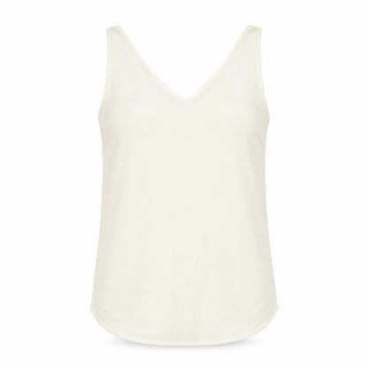 Warehouse Womens Ivory Polyester Basic Tank Size 12 V-Neck