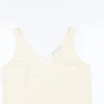 Warehouse Womens Ivory Polyester Basic Tank Size 12 V-Neck