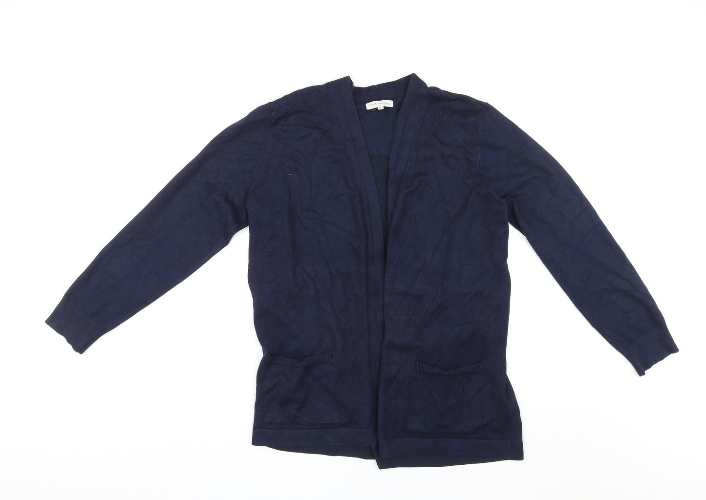 Retrology Womens Blue V-Neck Rayon Cardigan Jumper Size L