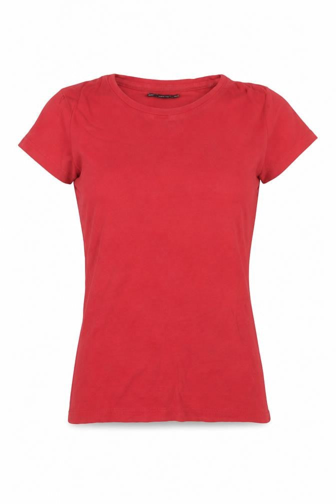 Zuiki Womens Red Cotton Basic T-Shirt Size XS Round Neck