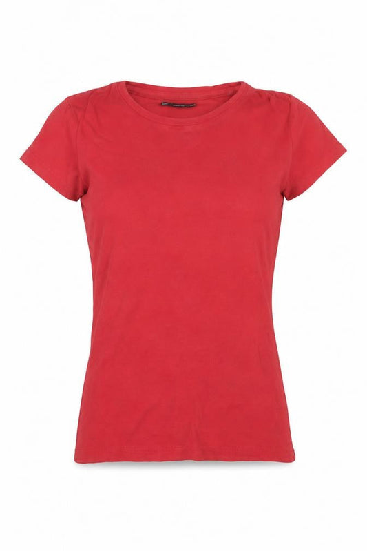 Zuiki Womens Red Cotton Basic T-Shirt Size XS Round Neck
