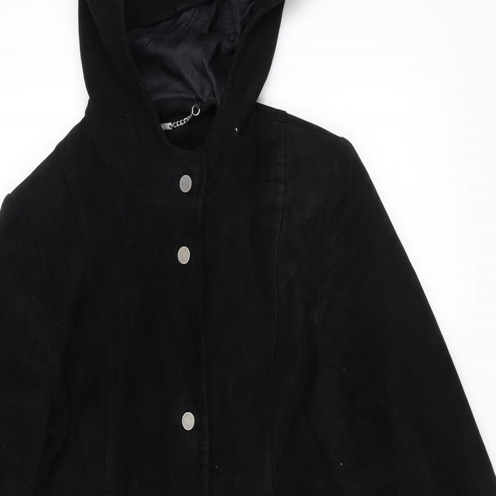 NEXT Womens Black Parka Coat Size 8 Snap