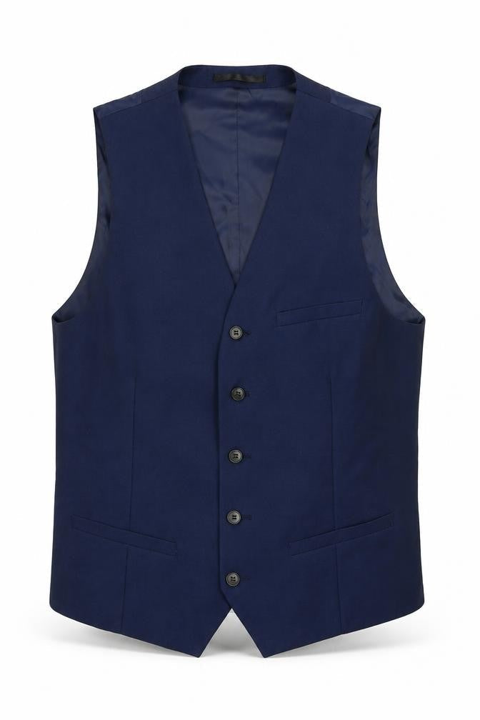 Topman Mens Blue Polyester Jacket Suit Waistcoat Size 42 Regular