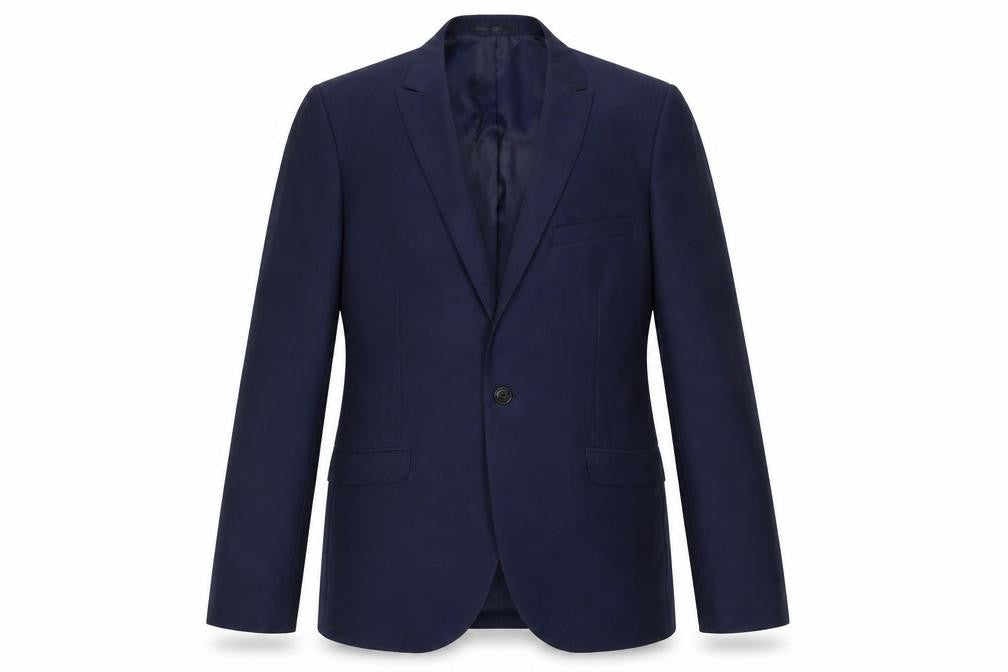 Topman Mens Blue Polyester Jacket Suit Jacket Size 42 Regular