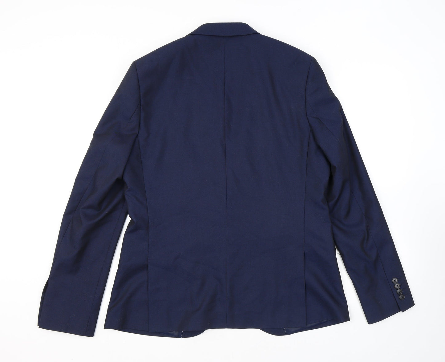 Topman Mens Blue Polyester Jacket Suit Jacket Size 42 Regular