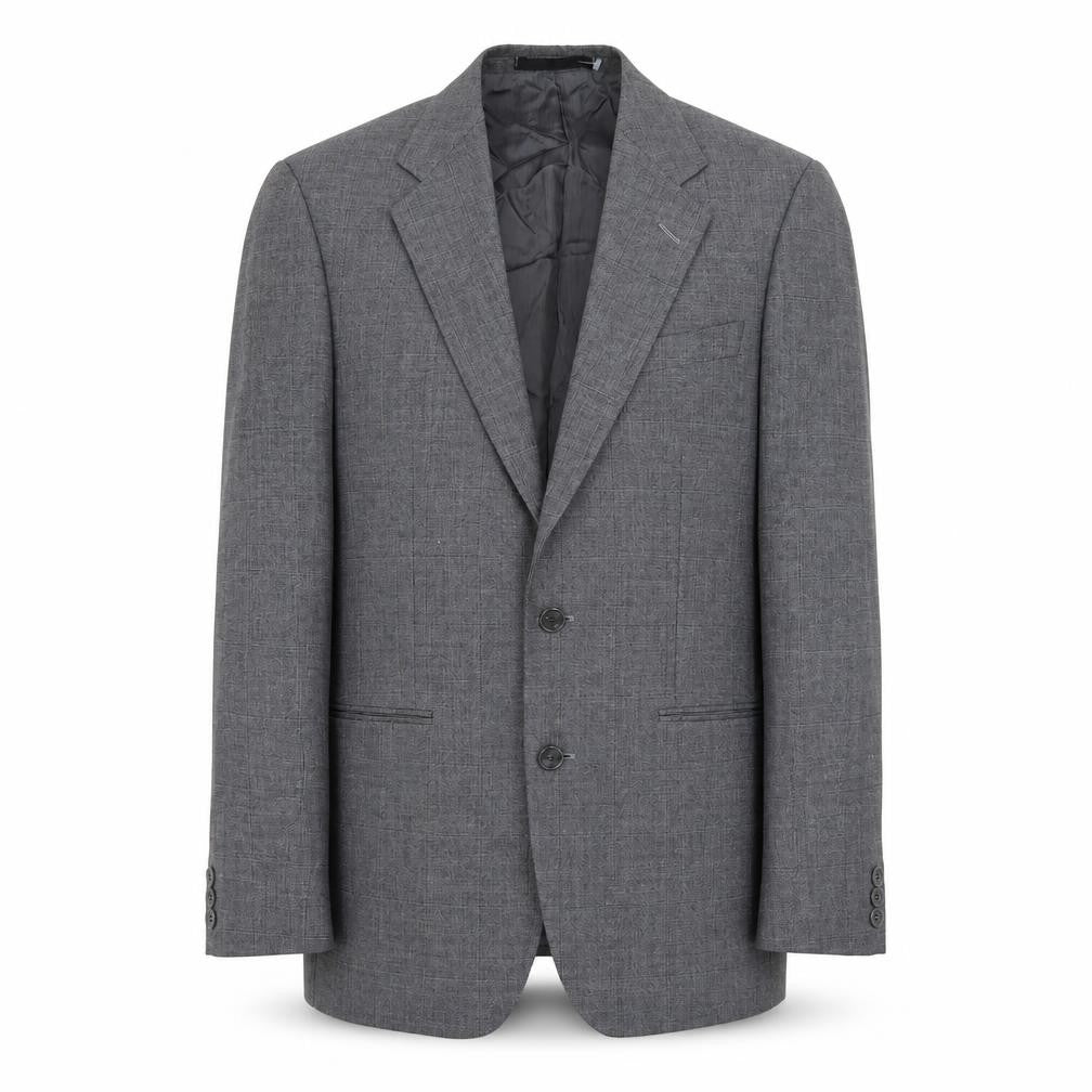St Michael Mens Grey Check Polyester Jacket Suit Jacket Size 38 Regular