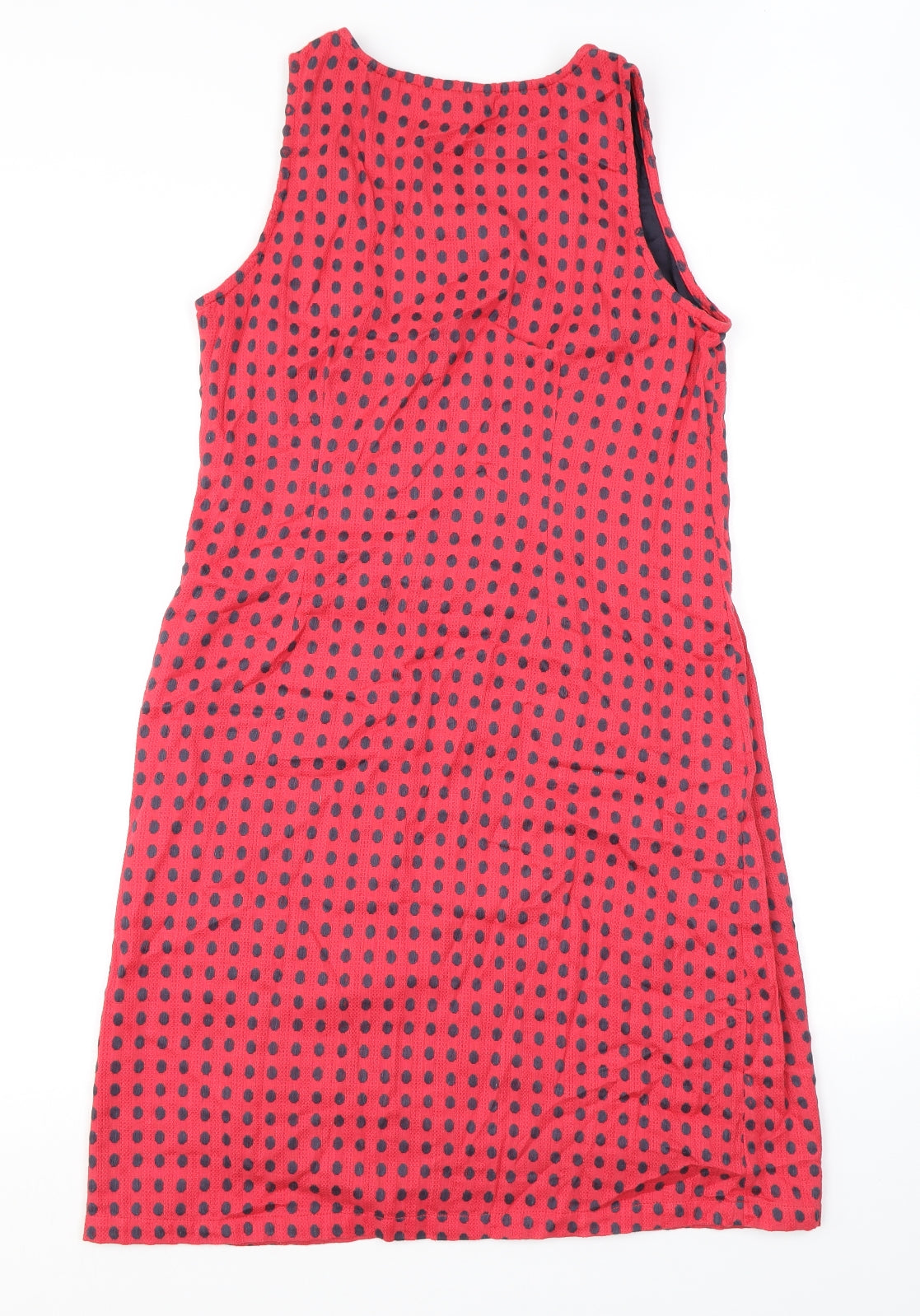 Adini Womens Pink Polka Dot Cotton A-Line Size L Round Neck Pullover