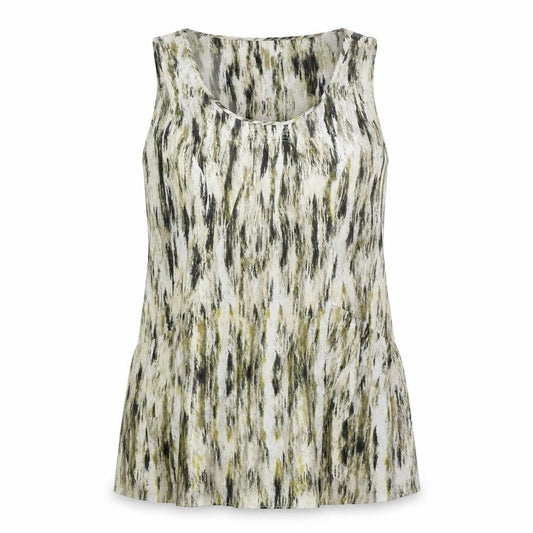 Autograph Womens Black Geometric Polyamide Basic Tank Size 14 Scoop Neck