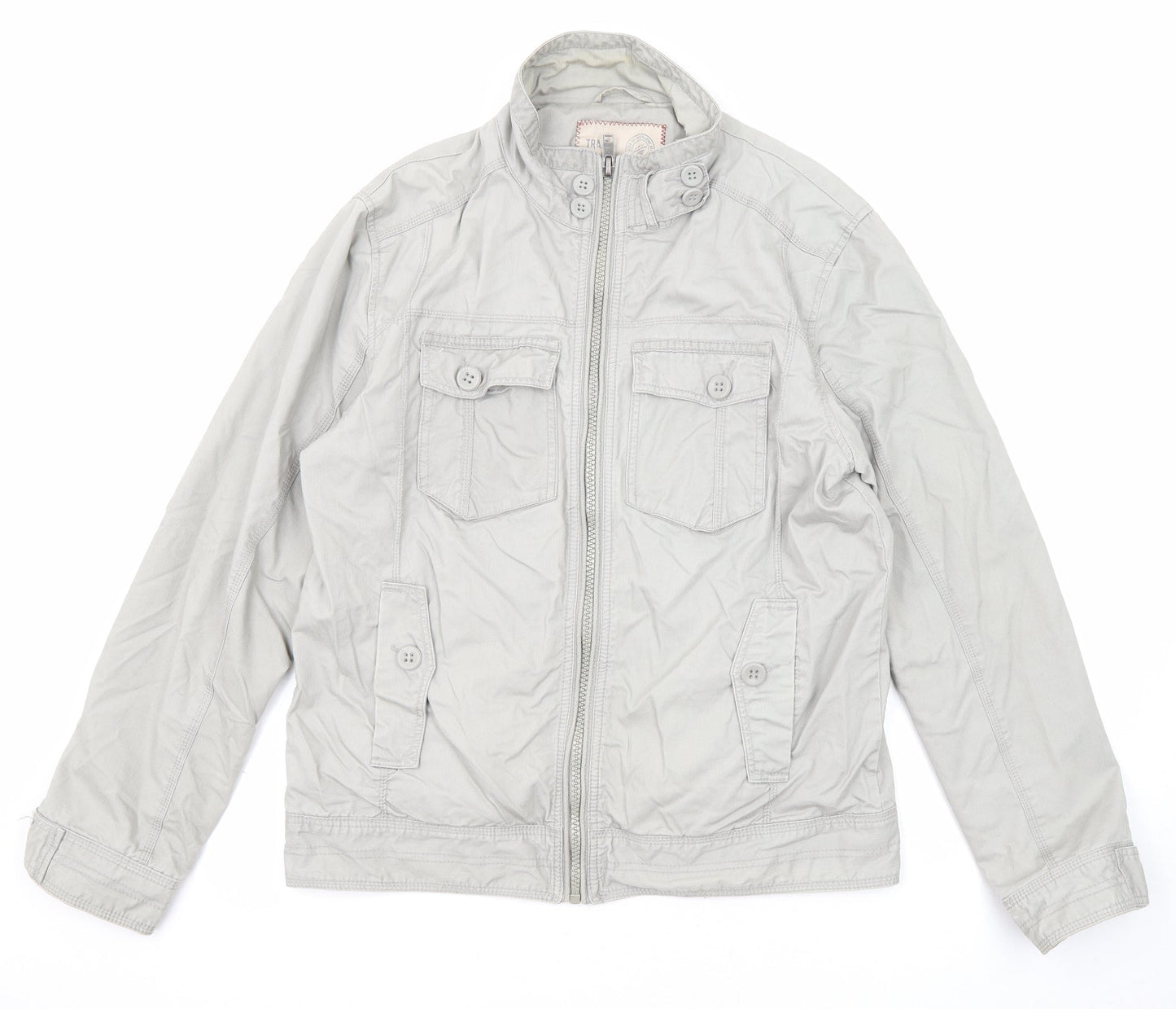BHS Mens Grey Jacket Coat Size M Zip
