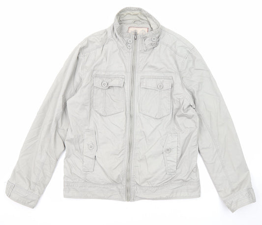 BHS Mens Grey Jacket Coat Size M Zip