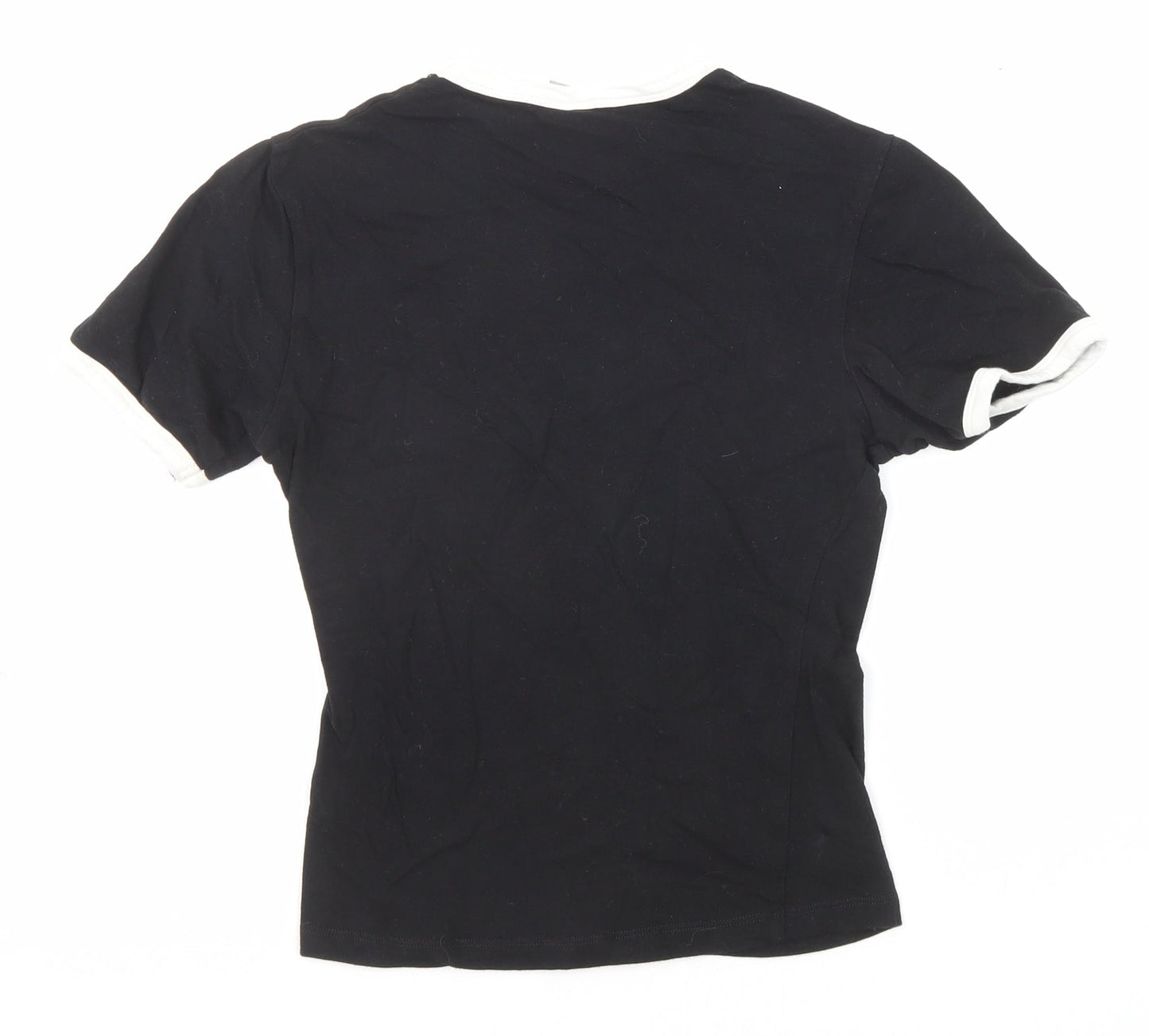 ASOS Womens Black Cotton Basic T-Shirt Size 4 Round Neck