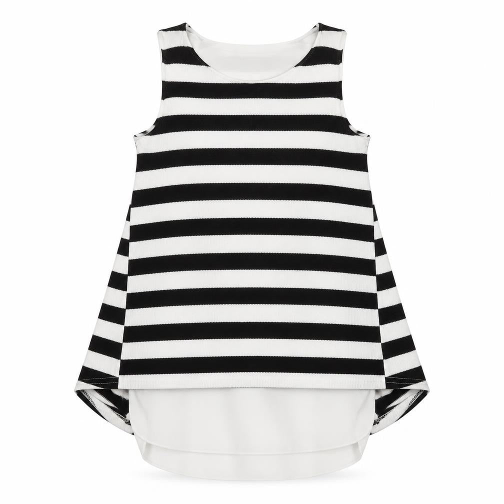 QED London Womens Black Striped Polyester Basic Tank Size 10 Round Neck