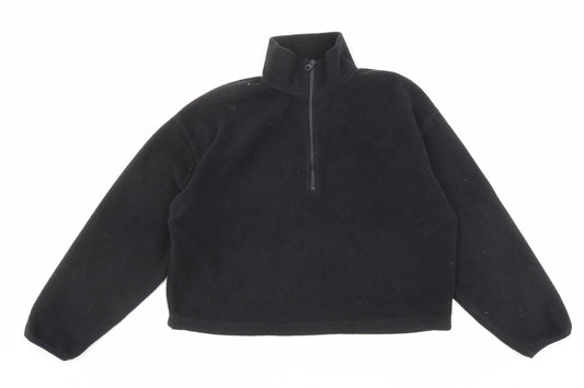 Glassons Womens Black Polyester Pullover Sweatshirt Size M Zip