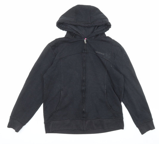 LA Gear Womens Black Polyester Full Zip Hoodie Size 10 Zip