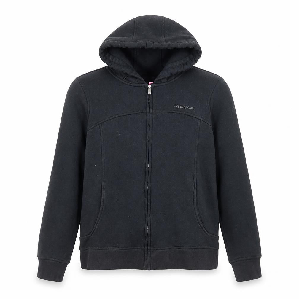 LA Gear Womens Black Polyester Full Zip Hoodie Size 10 Zip