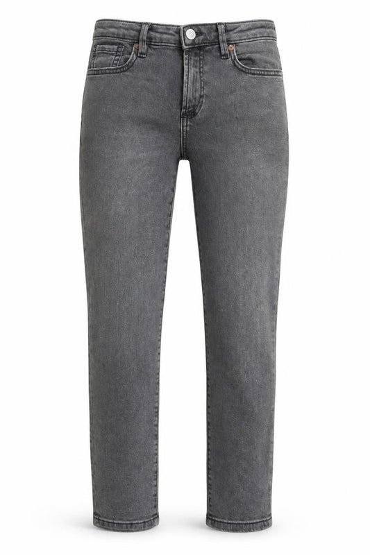 Mango Womens Grey Cotton Skinny Jeans Size 8 L25 in Regular Zip - Acid Wash Distressing