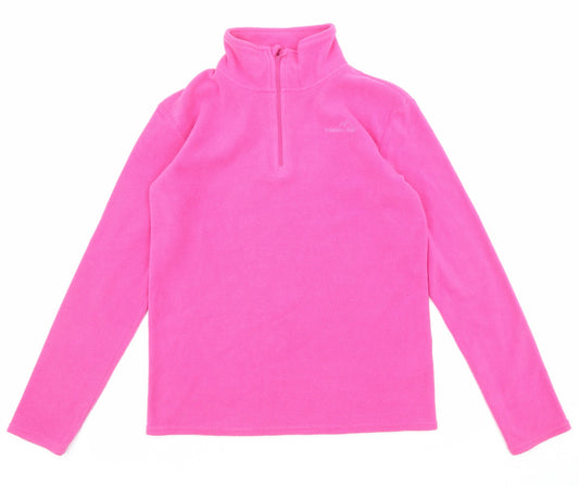 Freedom Trail Womens Pink Polyester Pullover Sweatshirt Size 6 Zip