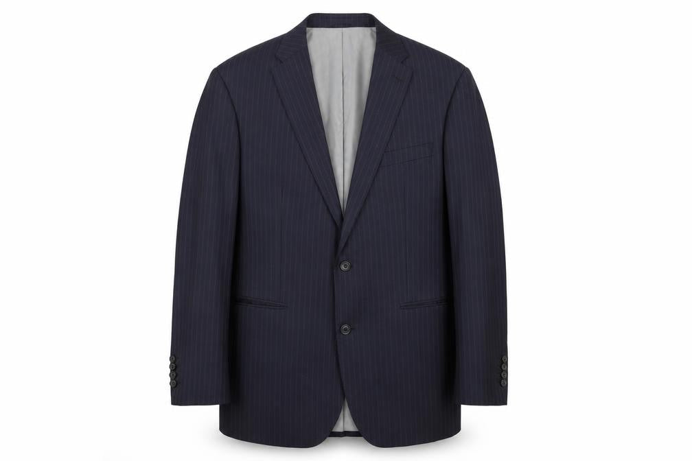 Samuel Windsor Mens Blue Striped Wool Jacket Suit Jacket Size 42 Regular