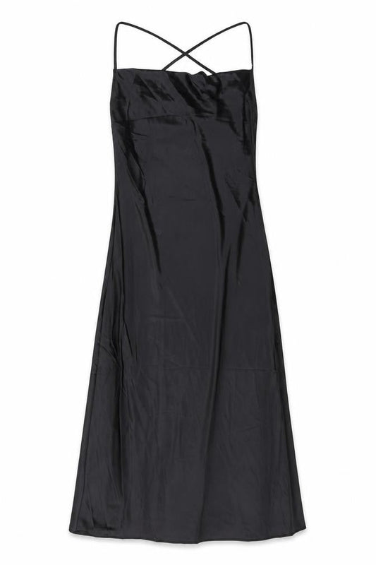 Divided by H&M Womens Black Polyester Slip Dress Size 8 Cowl Neck Pullover - Open Back