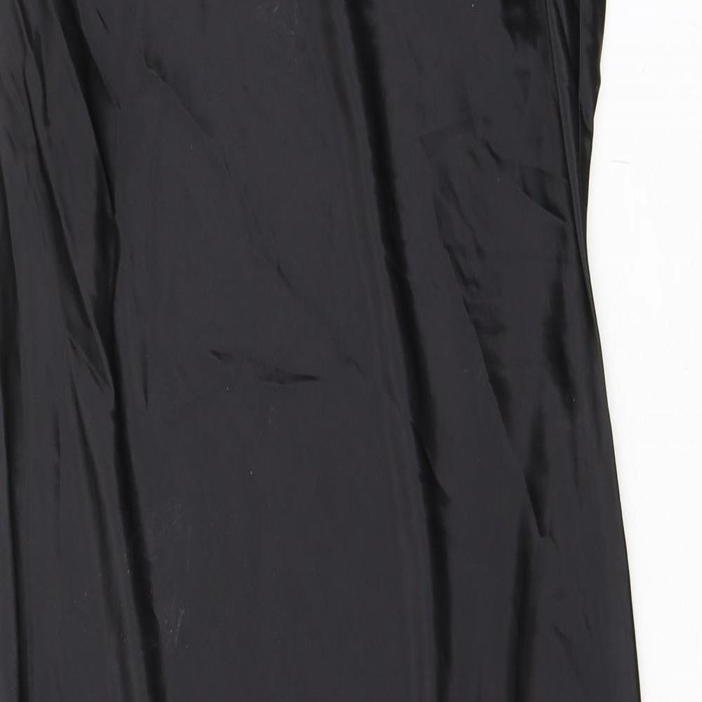 Divided by H&M Womens Black Polyester Slip Dress Size 8 Cowl Neck Pullover - Open Back