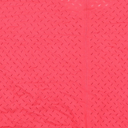 Bonmarché Womens Pink Nylon Basic Blouse Size M V-Neck