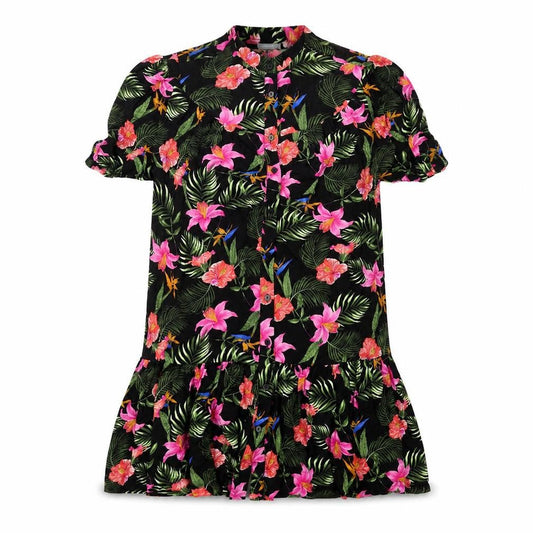 Dorothy Perkins Womens Multicoloured Floral Viscose Shift Size 10 Round Neck Button