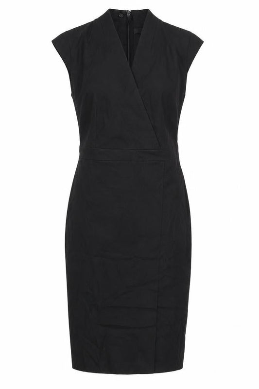 NEXT Womens Black Patent Leather Shift Size 10 V-Neck Zip