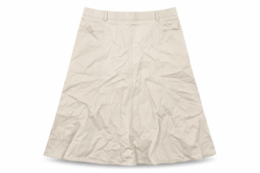 Country Collection Womens Beige Cotton A-Line Skirt Size 14 Zip