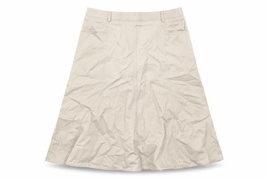 Country Collection Womens Beige Cotton A-Line Skirt Size 14 Zip