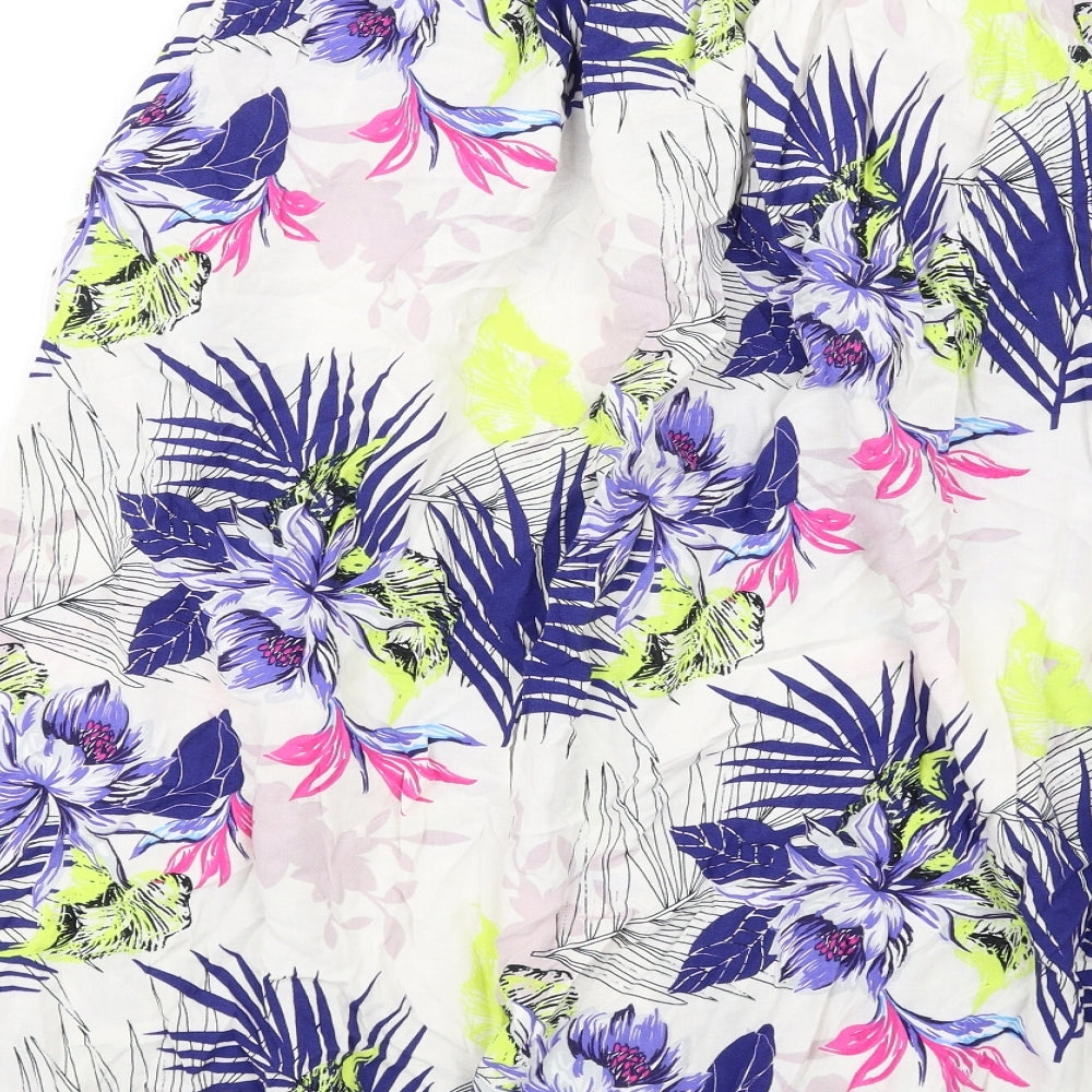 Dorothy Perkins Womens Multicoloured Floral Viscose Swing Skirt Size 10 Button