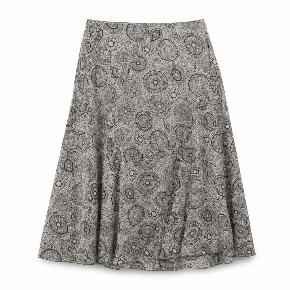 Sandwich Womens Brown Geometric Polyester Swing Skirt Size 10 Zip