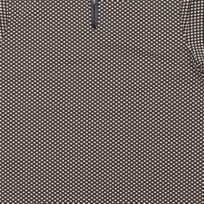 Oasis Womens Black Polka Dot Polyester Basic T-Shirt Size M Round Neck
