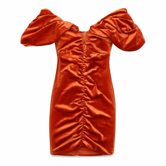 ASOS Womens Orange Polyester Mini Size 4 One Shoulder Zip