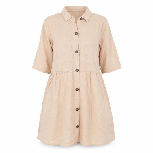 Zara Womens Pink Lyocell Shirt Dress Size XS Collared Button