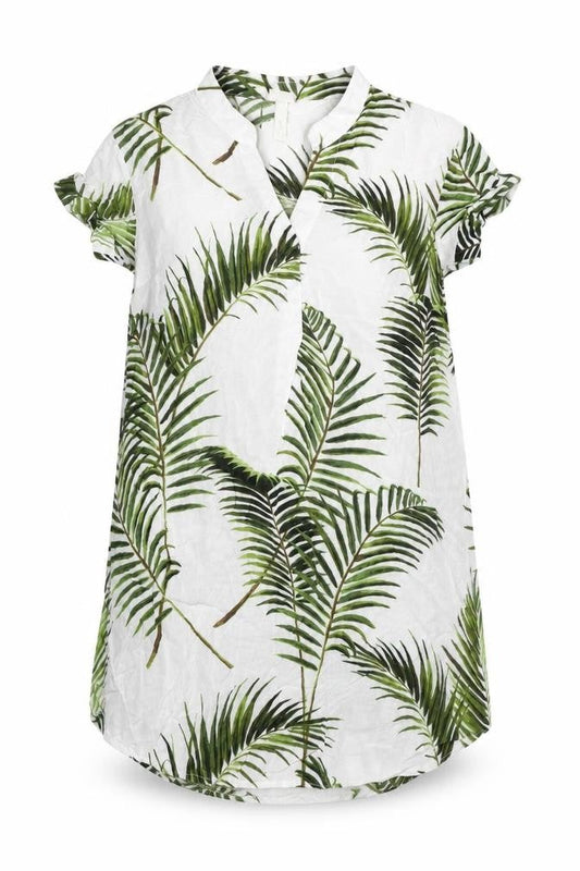 H&M Womens White Floral Viscose A-Line Size 8 V-Neck Pullover