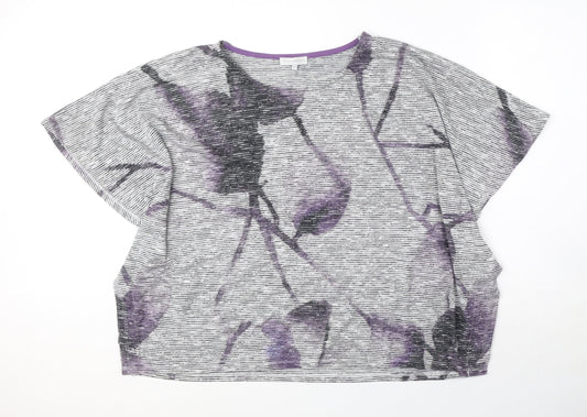 RJR.John Rocha Womens Grey Polyester Jersey Blouse Size 12 Round Neck