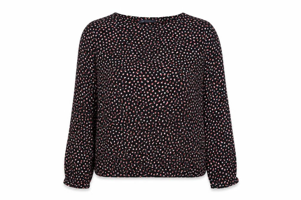 Marks & Spencer Womens Black Polka Dot Viscose Basic Blouse Size 12 Boat Neck