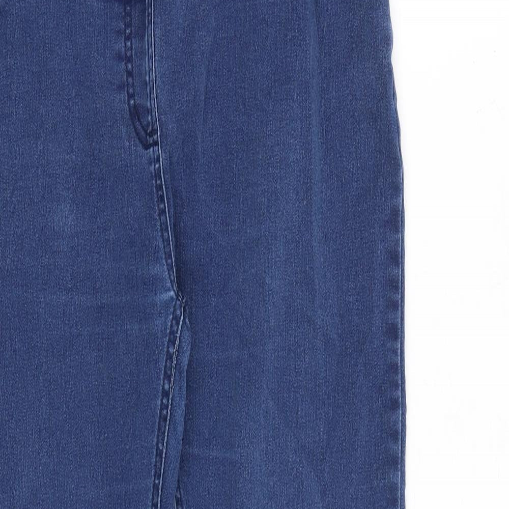 JoJo Maman Bébé Womens Blue Cotton Skinny Jeans Size M L30 in Regular