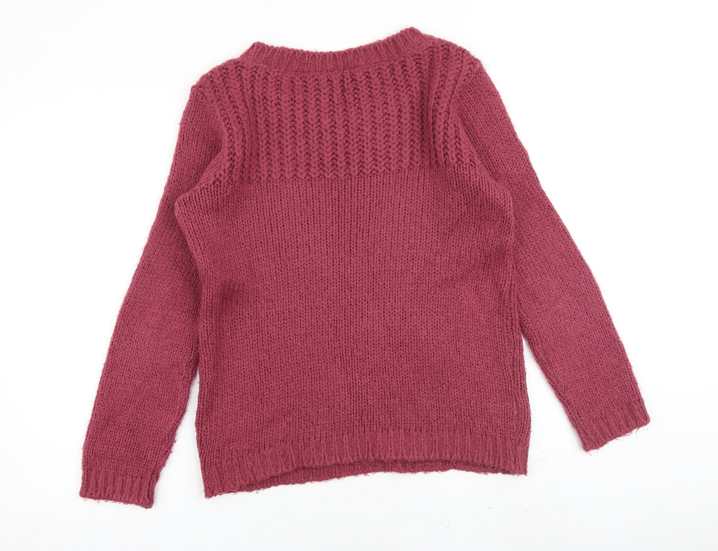 Miss Selfridge Womens Pink Round Neck Acrylic Pullover Jumper Size 6