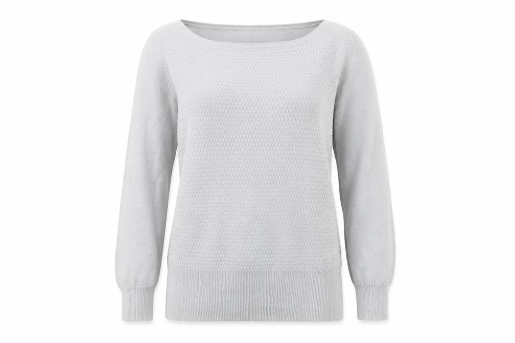 Oasis Womens Grey Boat Neck 100% Cotton Pullover Jumper Size S