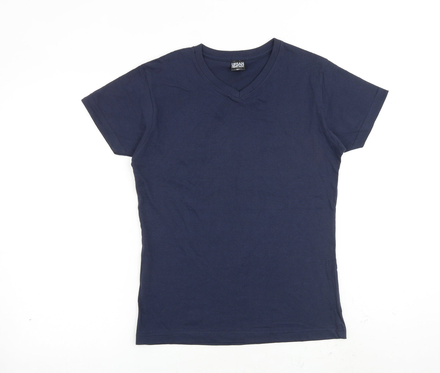 Urban Heritage Womens Blue Cotton Basic Tank Size S V-Neck