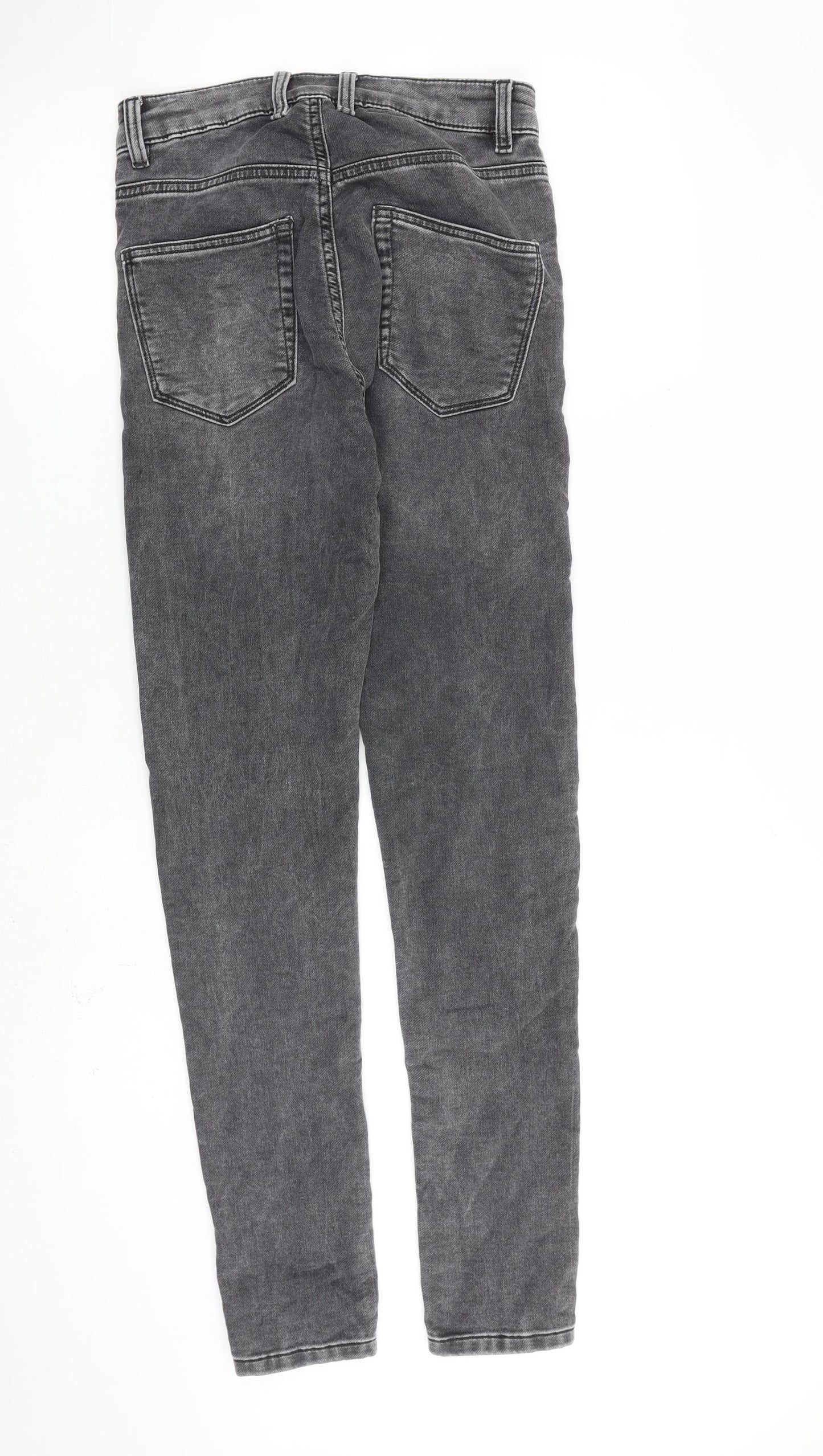NEXT Mens Grey Cotton Skinny Jeans Size 28 in L33 in Slim Zip