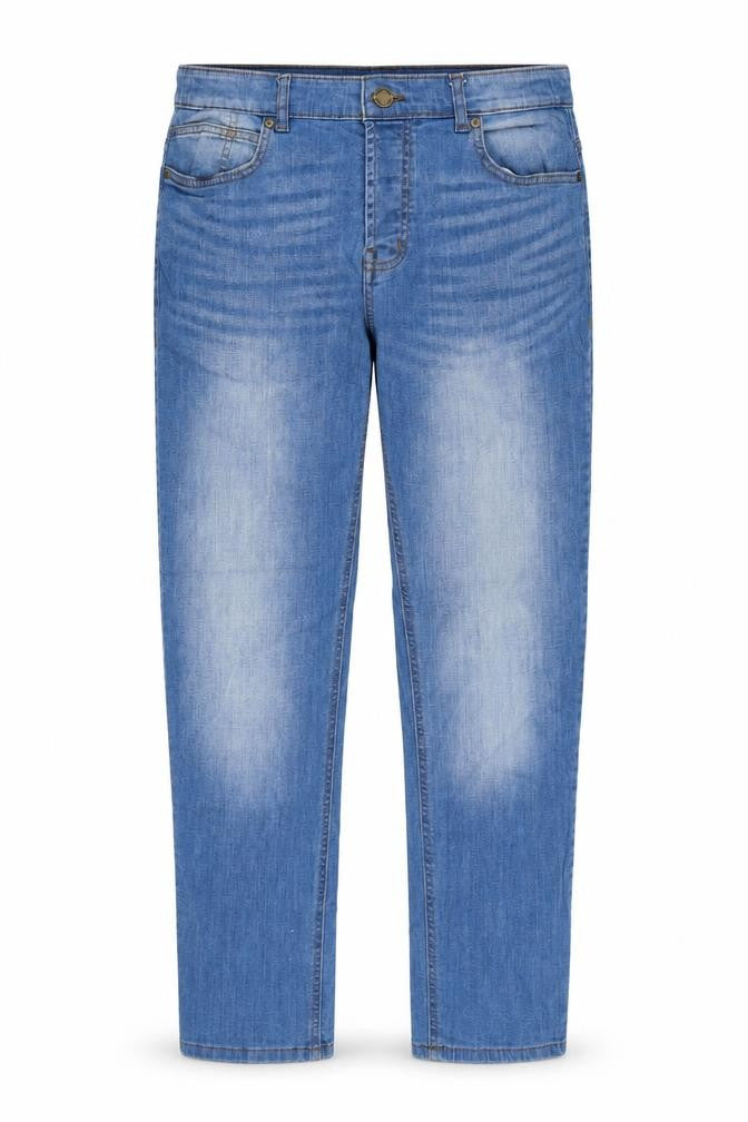 Denim & Co. Mens Blue Cotton Straight Jeans Size 34 in L30 in Slim Button