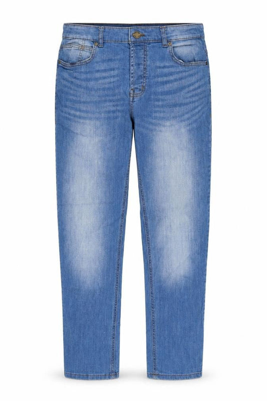 Denim & Co. Mens Blue Cotton Straight Jeans Size 34 in L30 in Slim Button