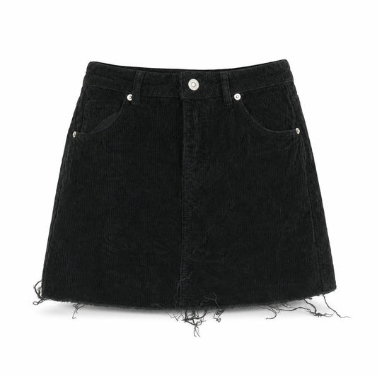 Topshop Womens Black Cotton A-Line Skirt Size 8 Zip