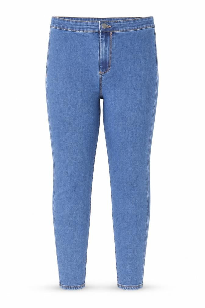 Denim & Co. Womens Blue Cotton Skinny Jeans Size 12 L24 in Regular Zip