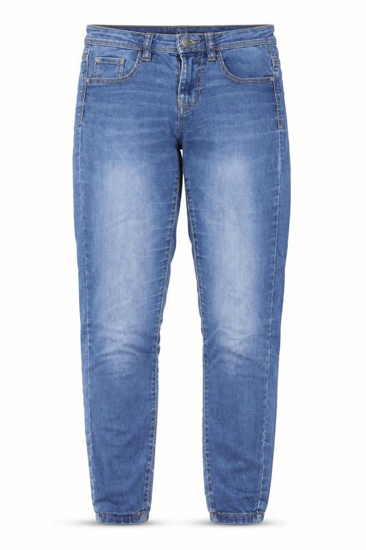Denim & Co. Womens Blue Cotton Tapered Jeans Size 28 in L27 in Regular Zip